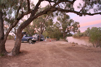 Camping on the banks of Cooper Creek 