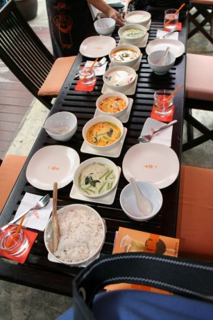 The food we cooked laid out on the table 